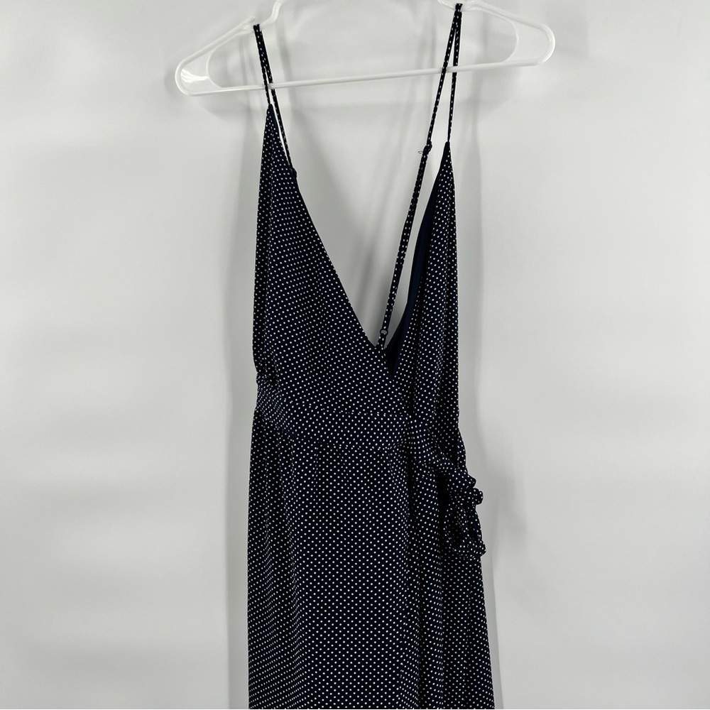 Urban Outfitters blue white polka dot wrap dress size L - Picture 2 of 9